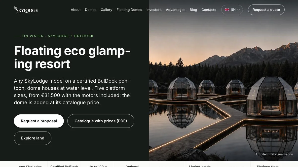 Floating domes, skylodges.eu