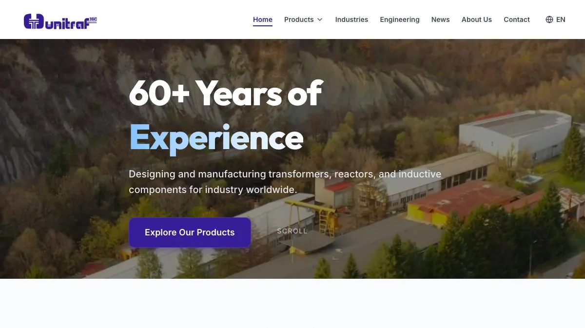 The home page of unitraf.com
